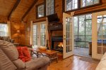 Beautifully designed with vaulted ceilings, french doors, and rustic decor